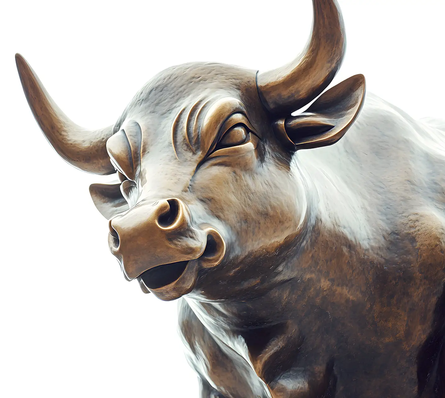 Wall street Bulle auf weißem Hintergrund